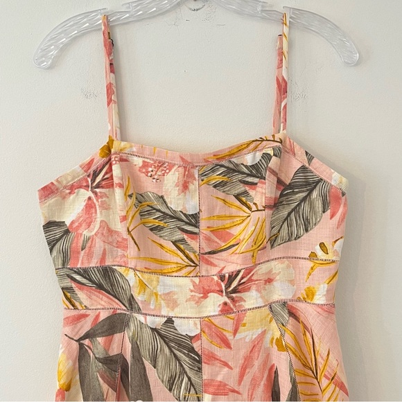 Joie 100% Linen Phara Floral Handkerchief Hem spaghetti Strap Dress Sz 6 (hh) - Picture 8 of 16